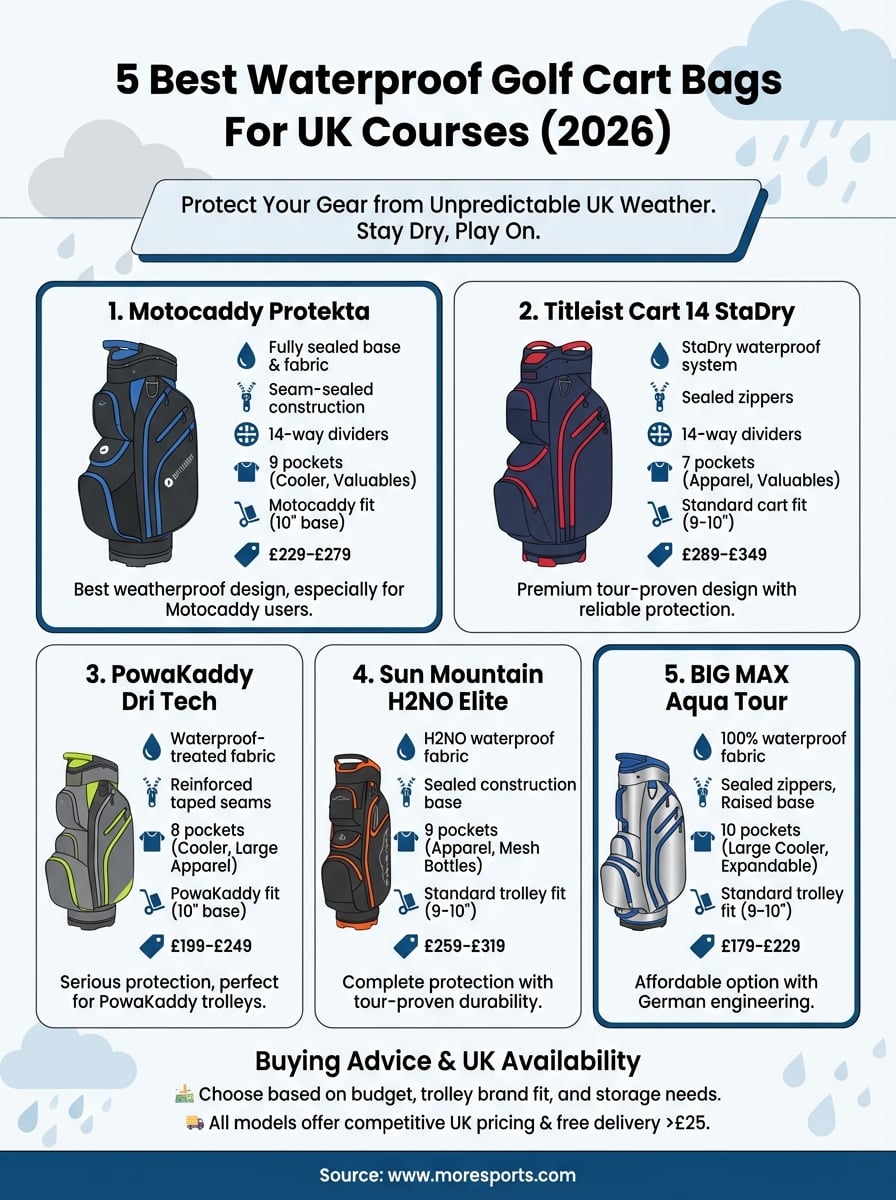 waterproof golf cart bags infographic