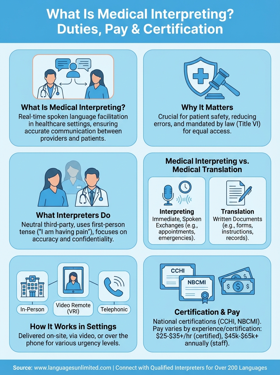what is medical interpreting infographic