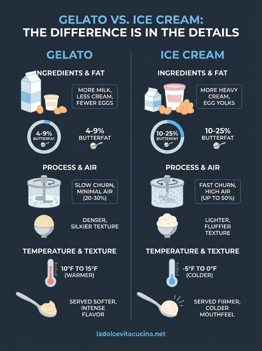 difference between gelato and ice cream infographic