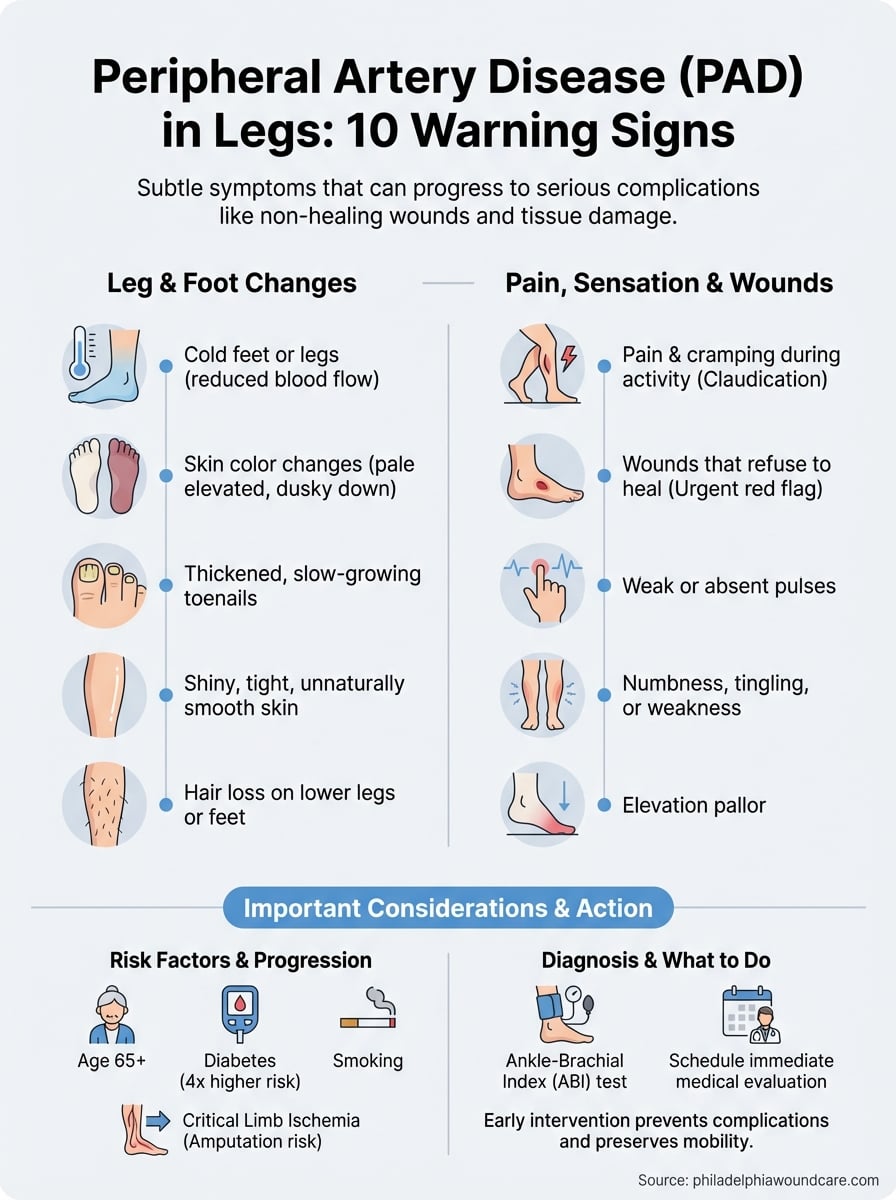 peripheral artery disease symptoms infographic