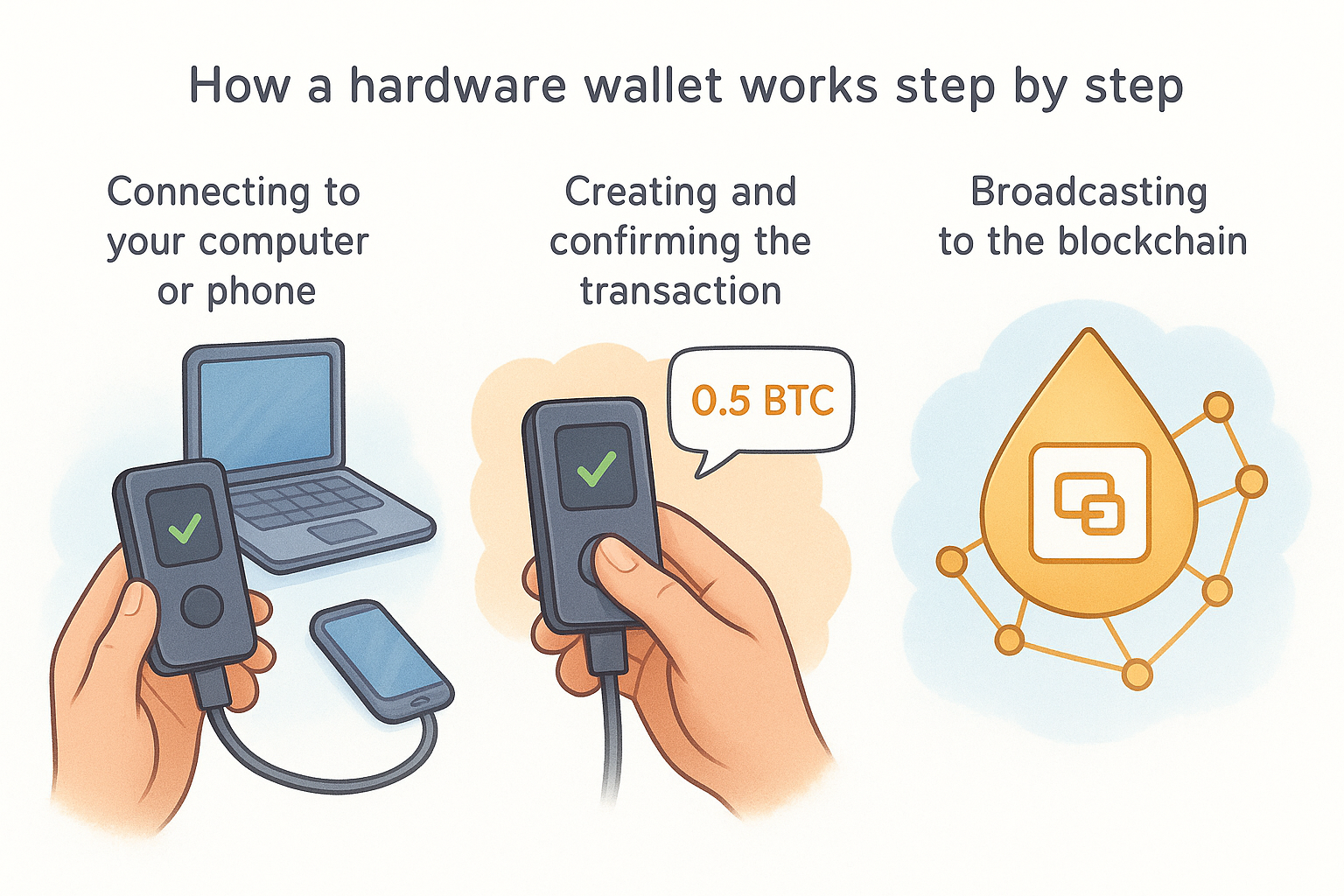How a hardware wallet works step by step