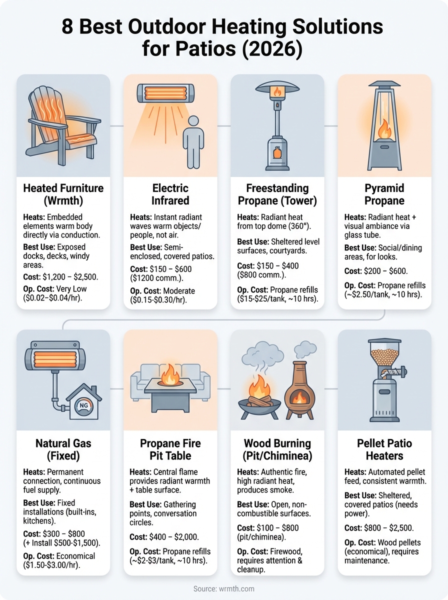 best outdoor heating solutions infographic
