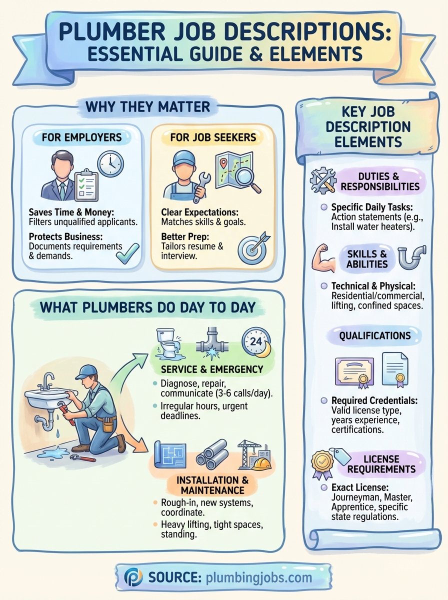 plumber job description infographic