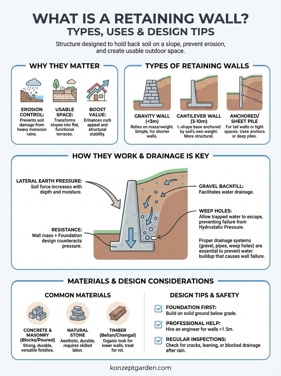 what is a retaining wall infographic