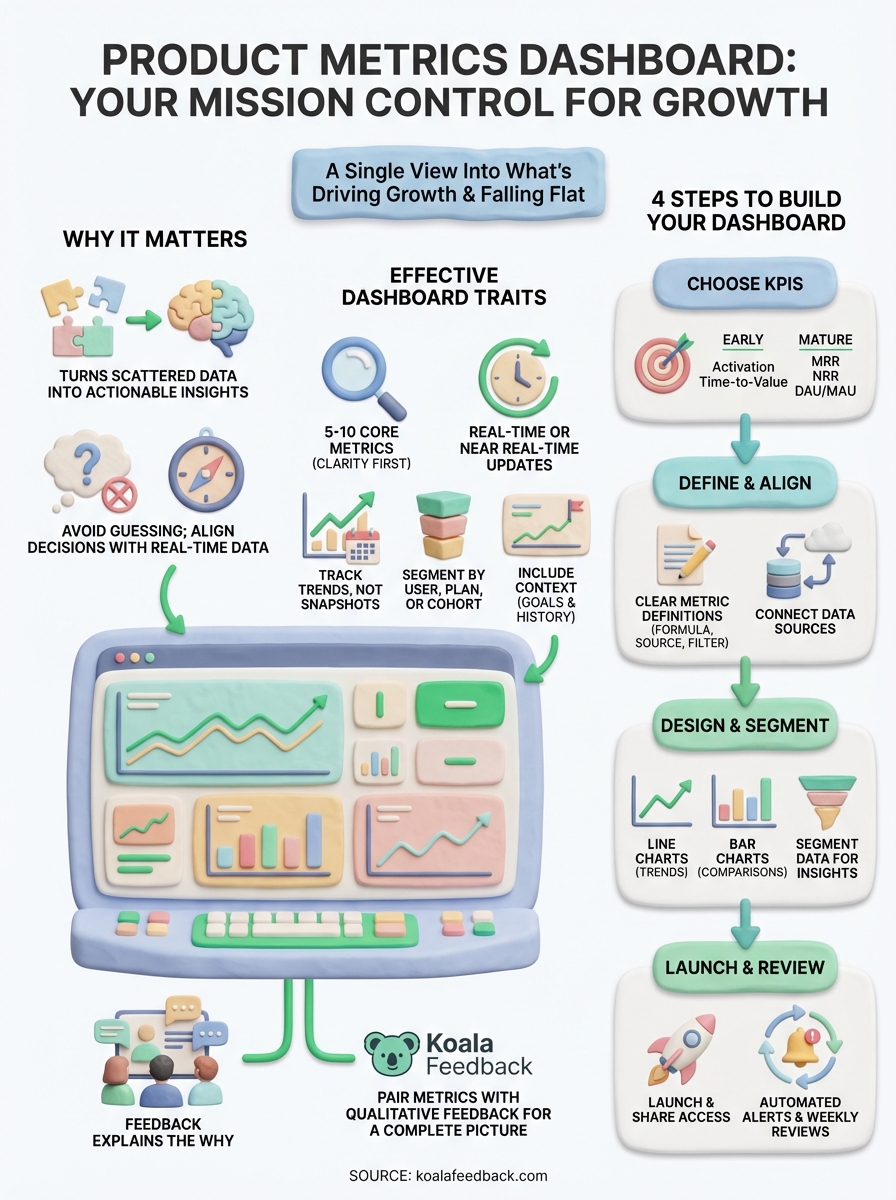 product metrics dashboard infographic