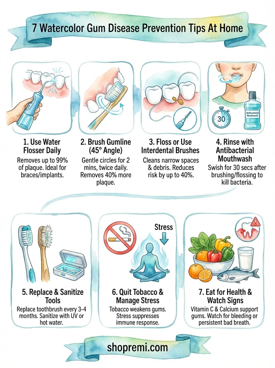 gum disease prevention tips infographic