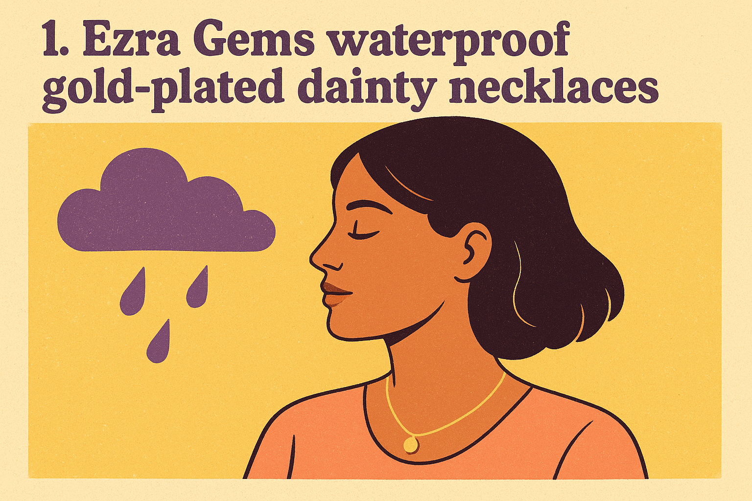 1. Ezra Gems waterproof gold-plated dainty necklaces