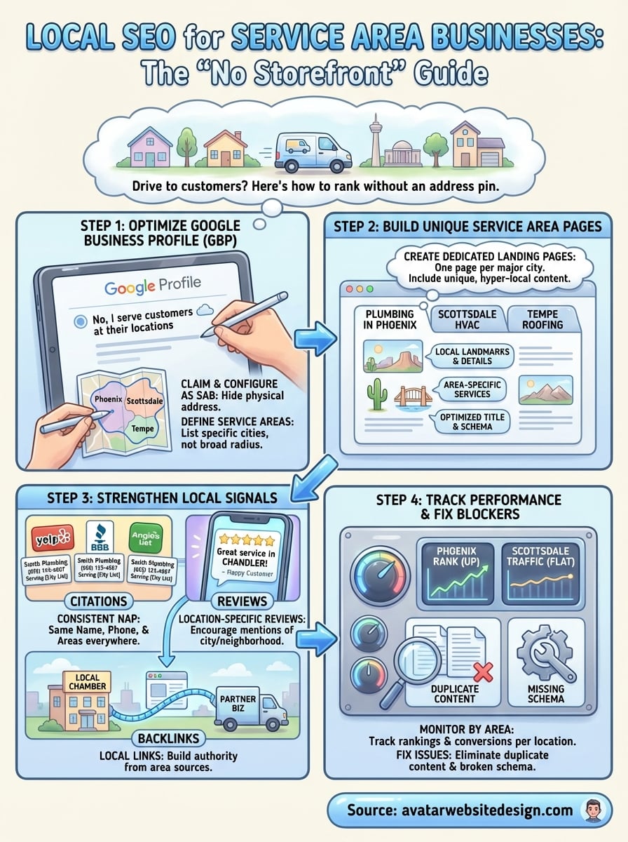 local seo for service area businesses infographic
