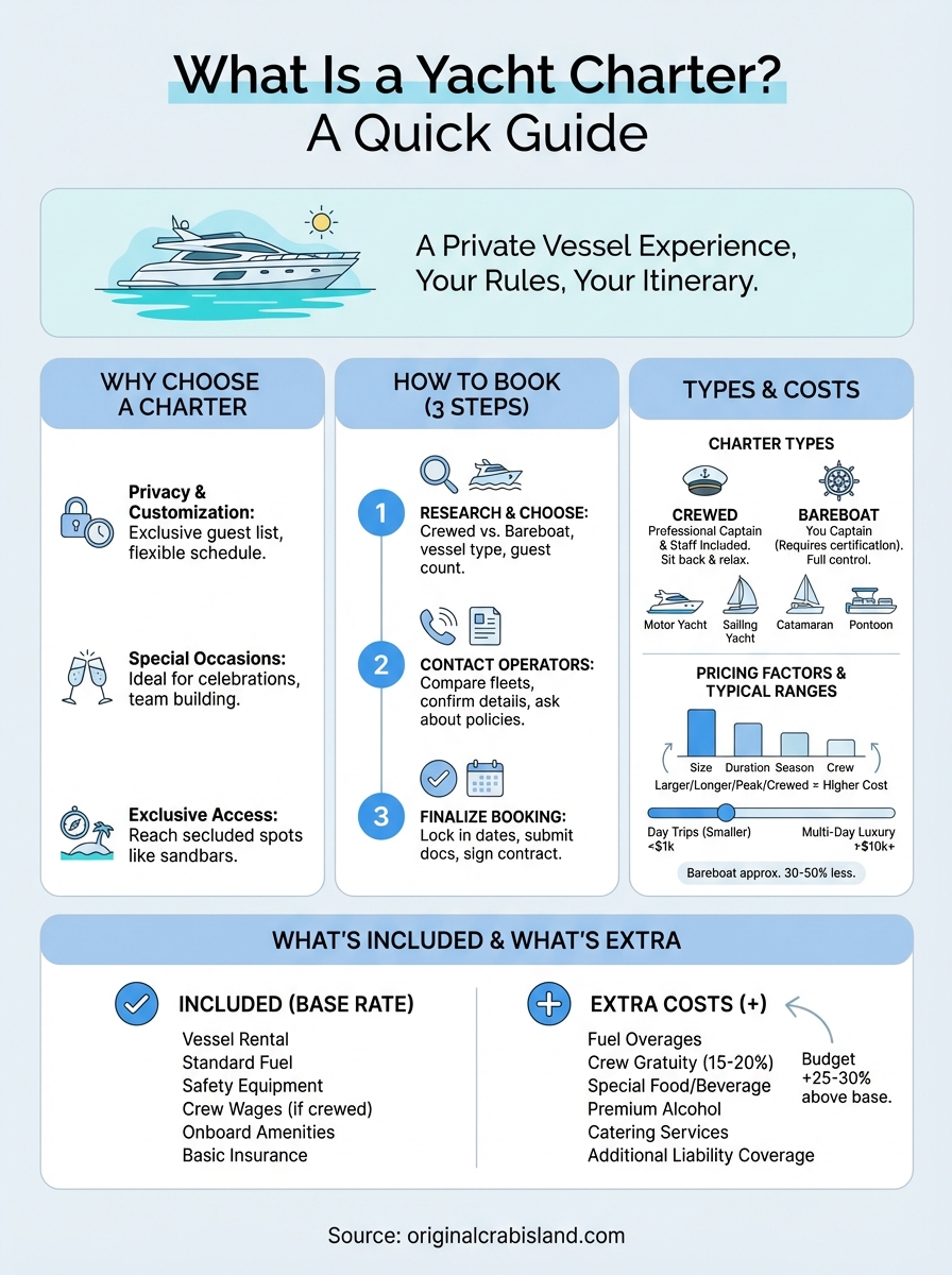 what is a yacht charter infographic