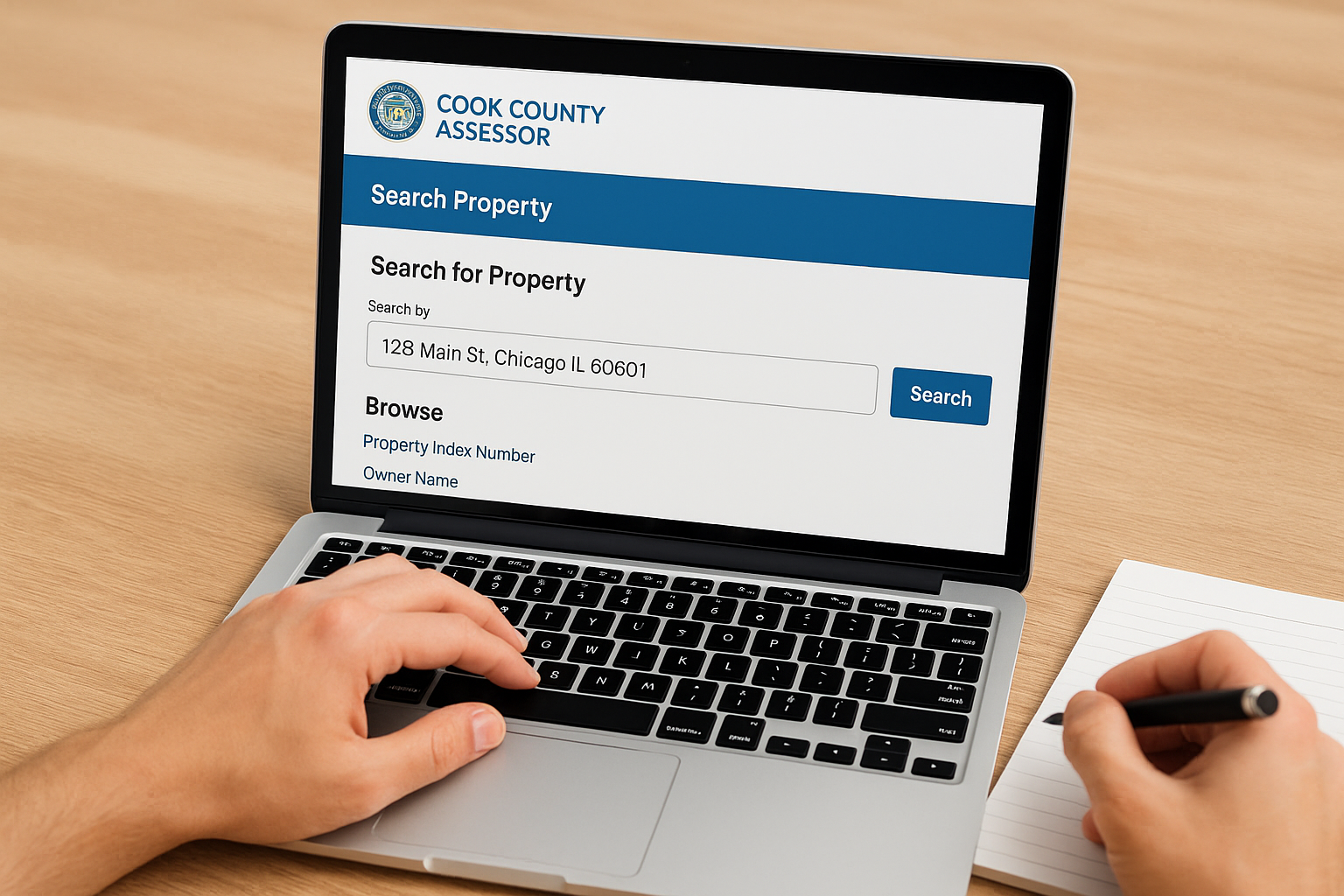 Use the Cook County Assessor's website to locate your PIN