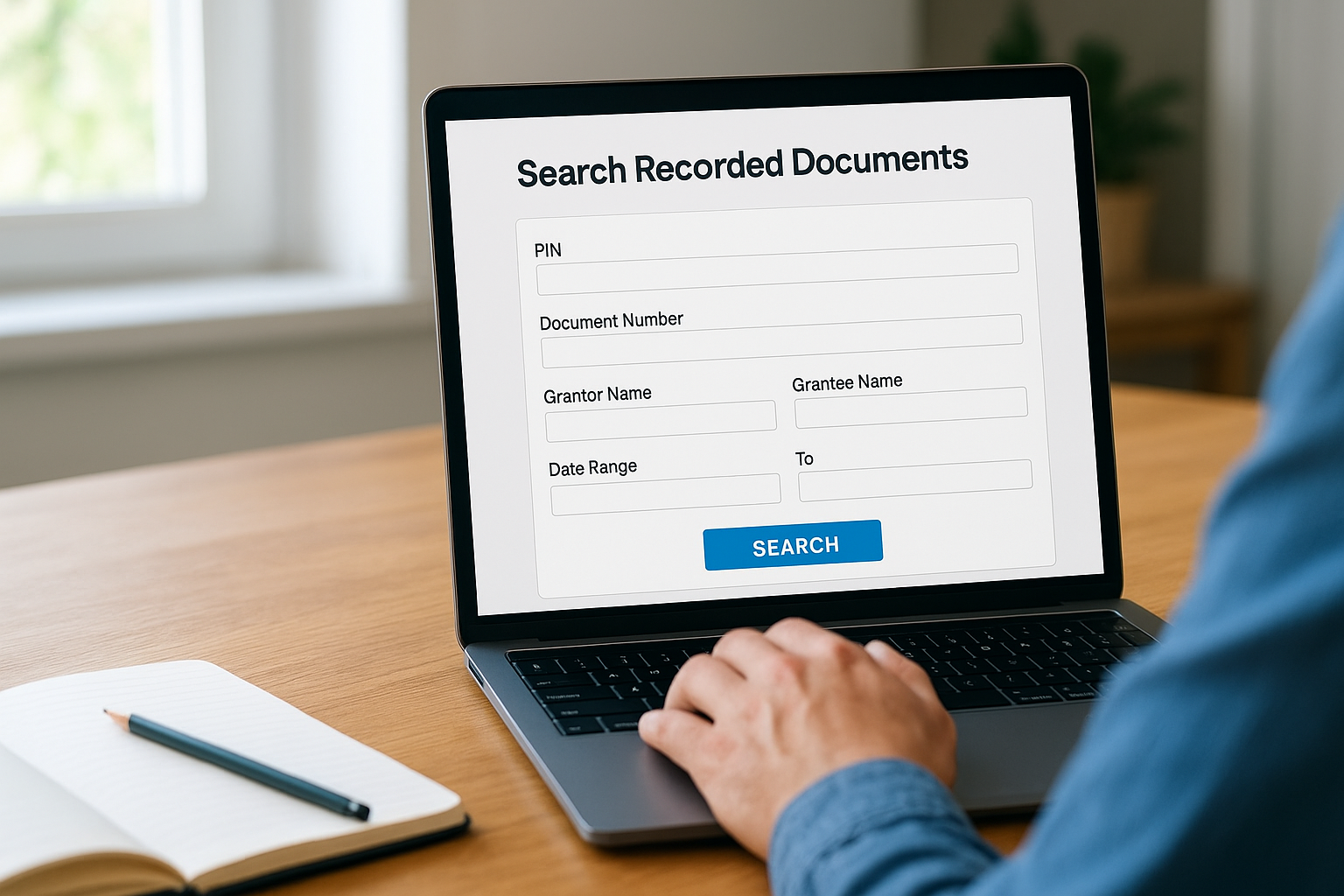 Navigate the online document search tool