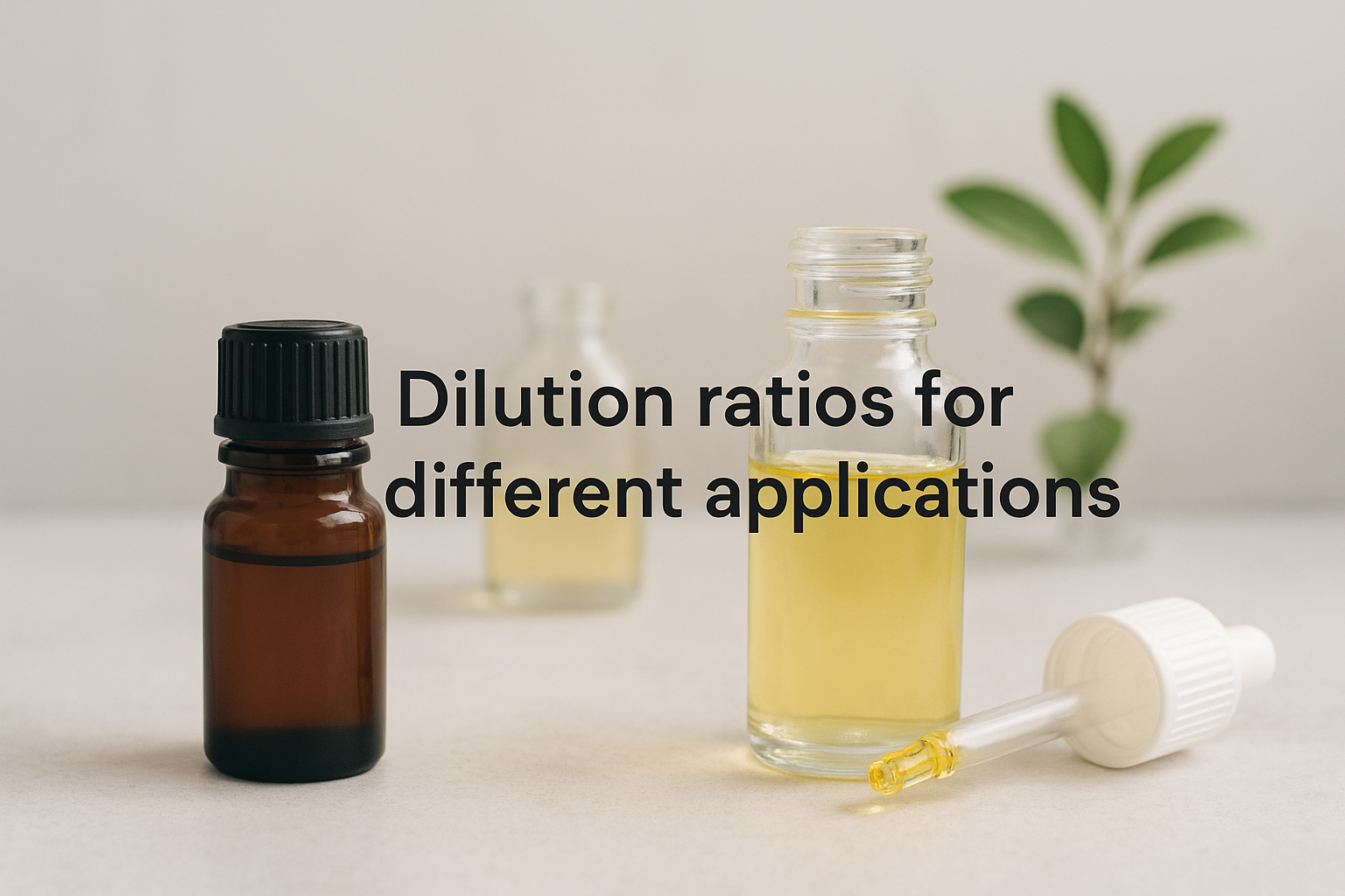 Dilution ratios for different applications
