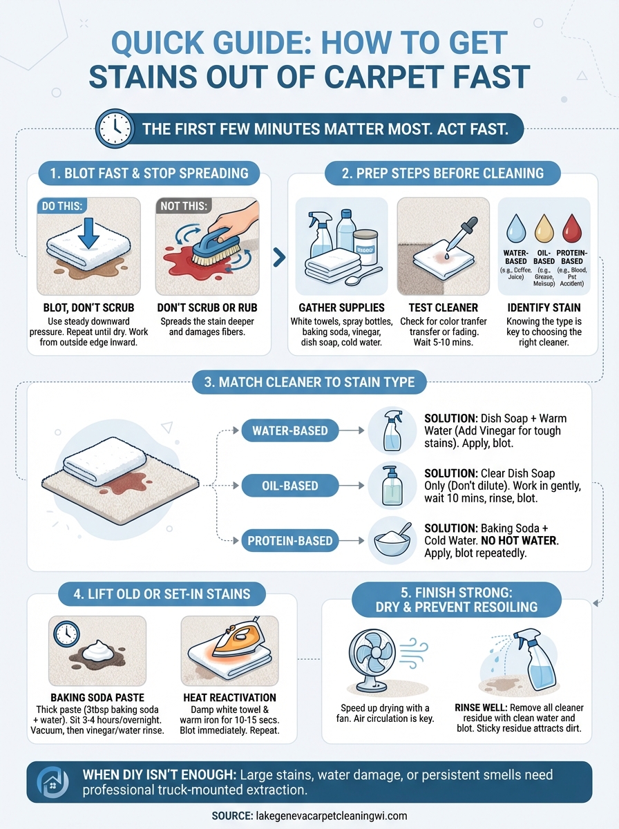 how to get stains out of carpet infographic