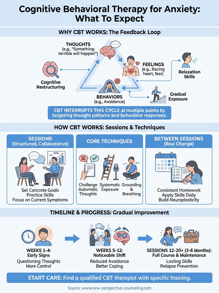 cognitive behavioral therapy for anxiety infographic