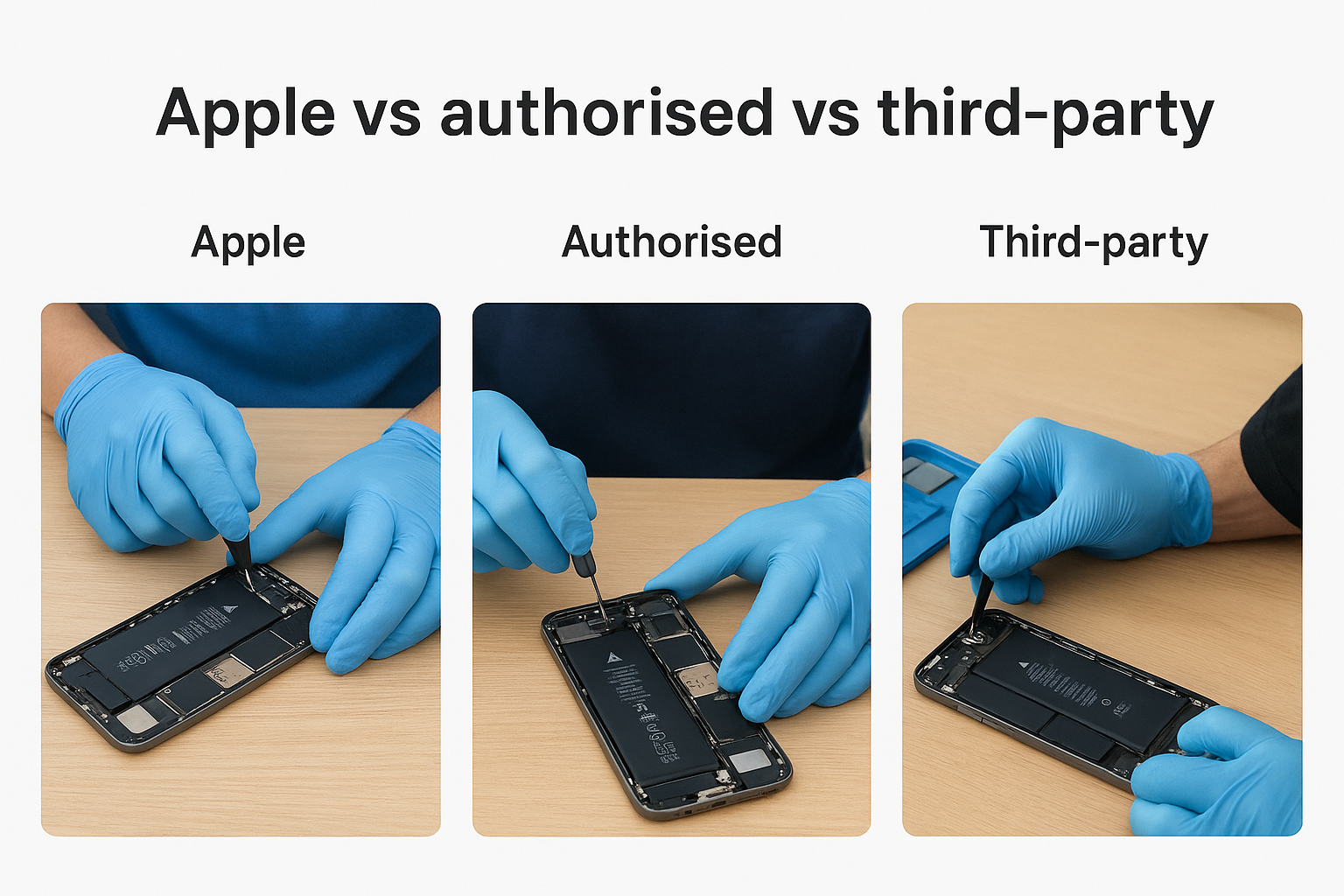 Apple vs authorised vs third-party