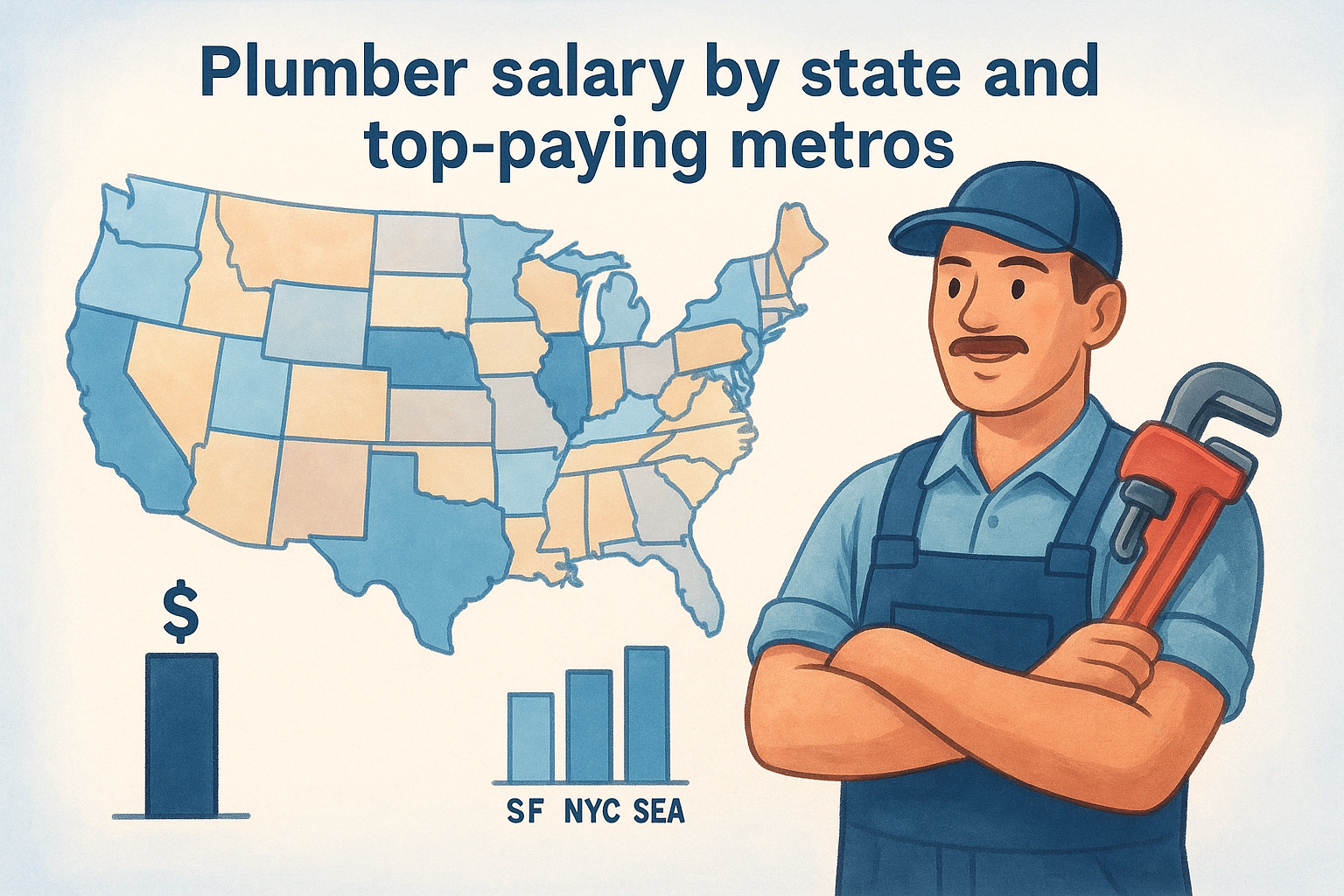 Plumber salary by state and top-paying metros