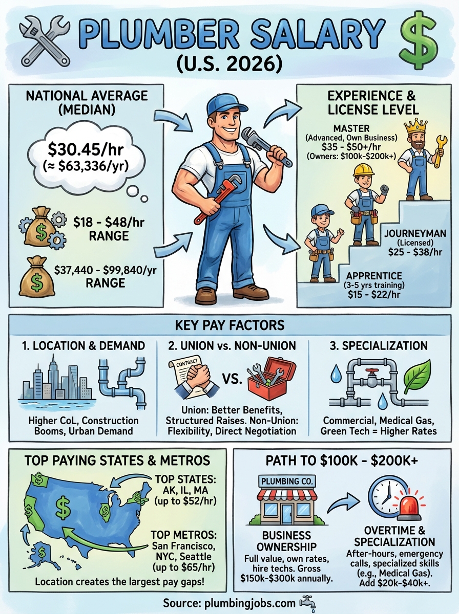 plumber salary infographic