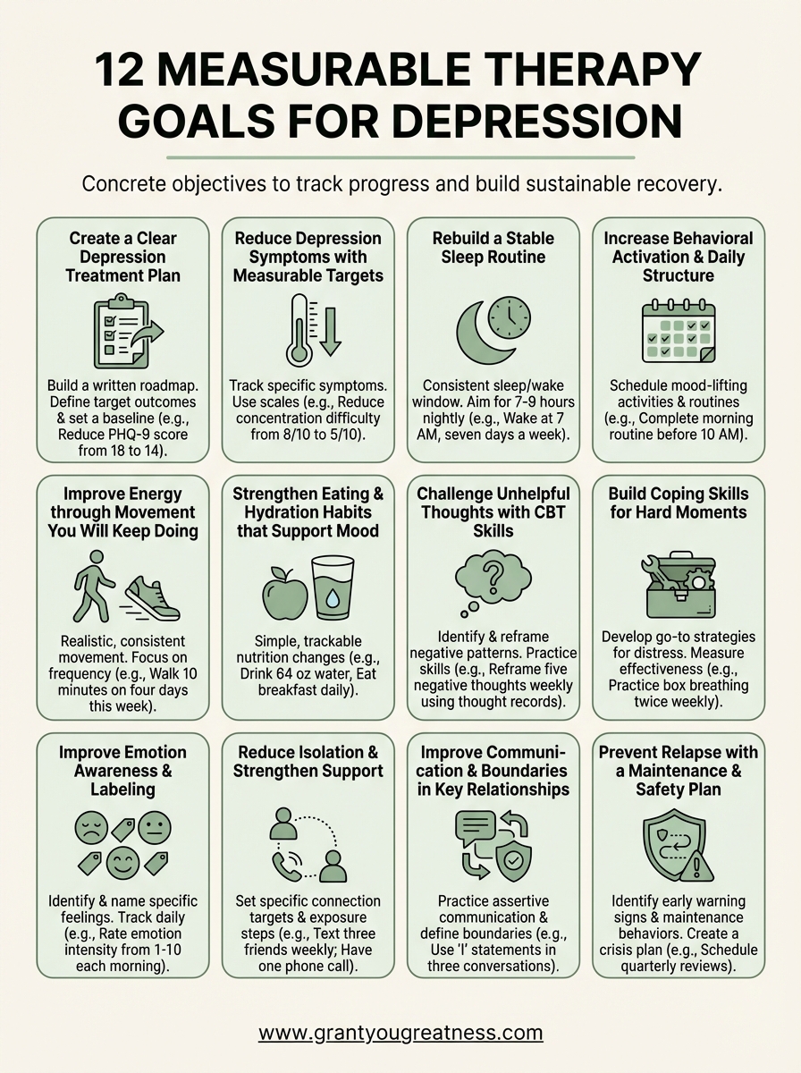therapy goals for depression infographic