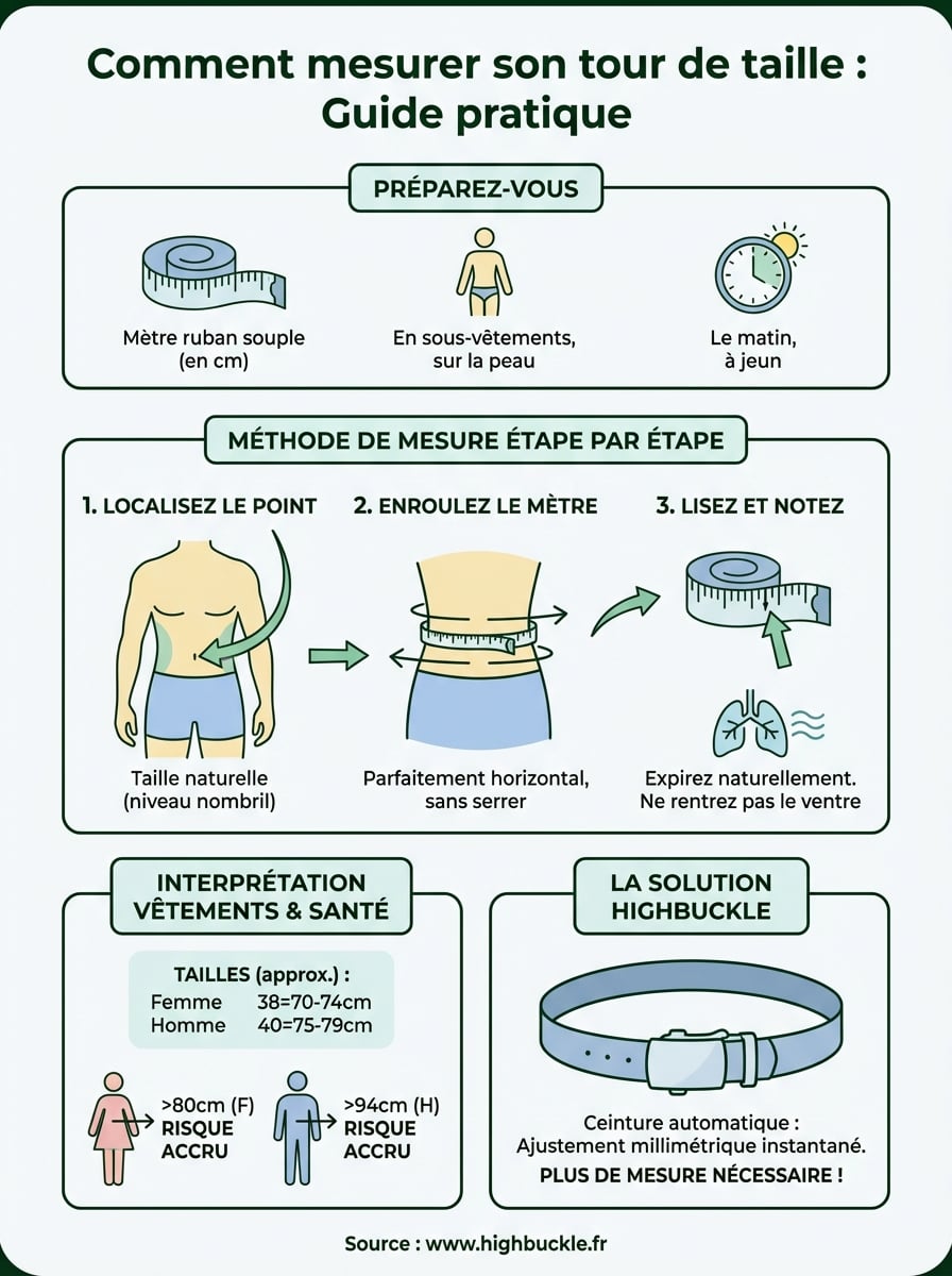 comment mesurer son tour de taille infographic
