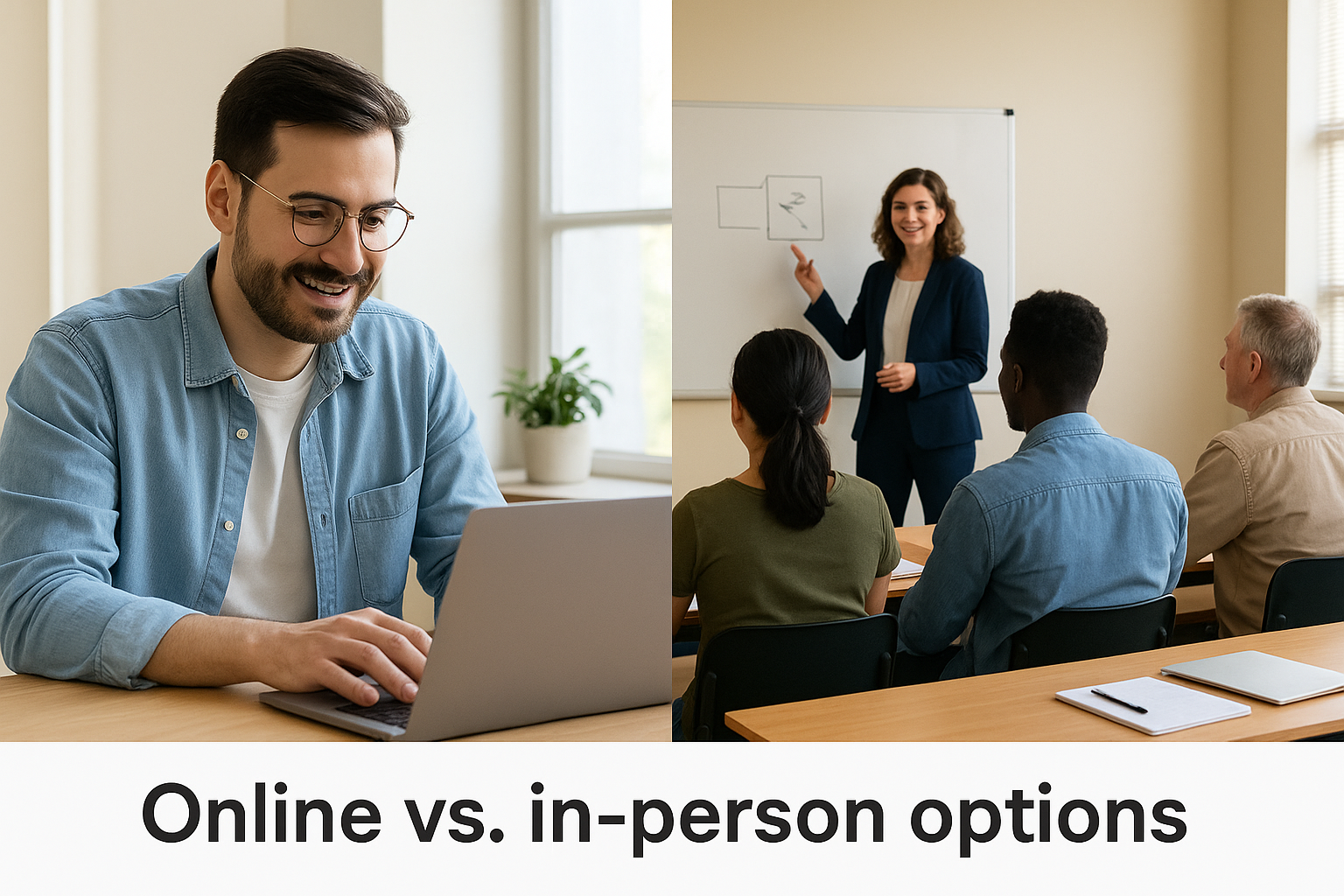 Online vs. in-person options