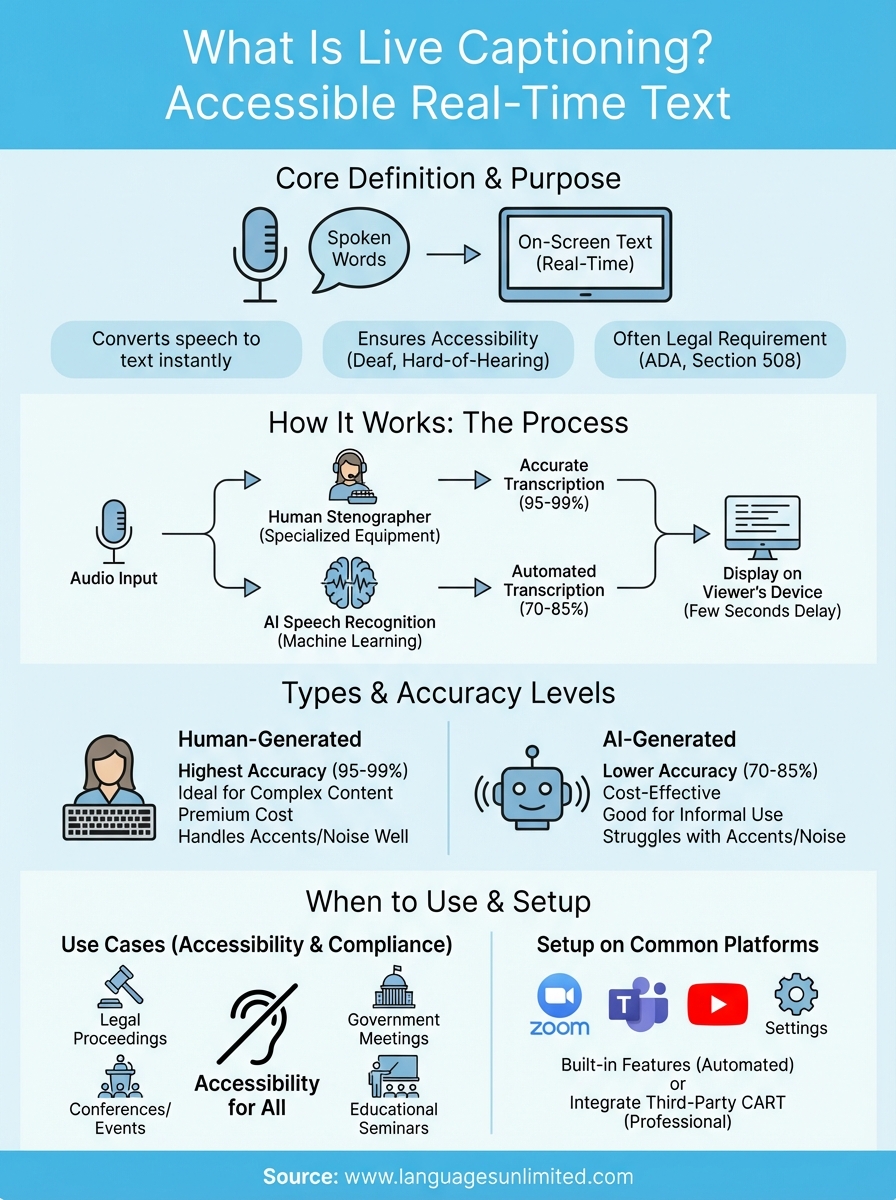 what is live captioning infographic