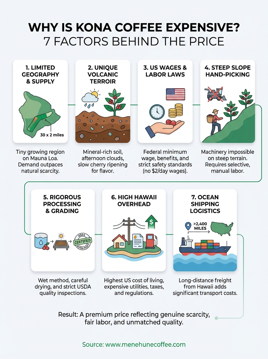 why is kona coffee expensive infographic