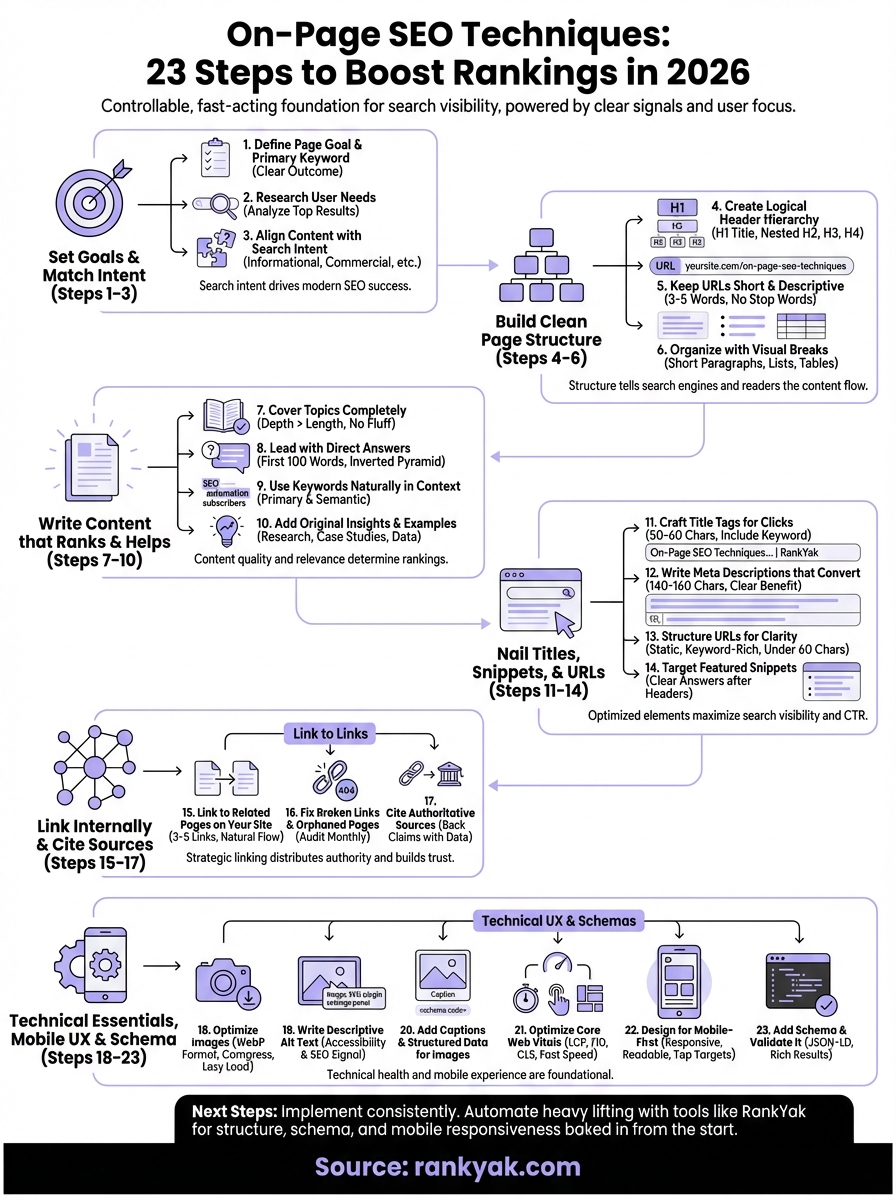 on-page seo techniques infographic