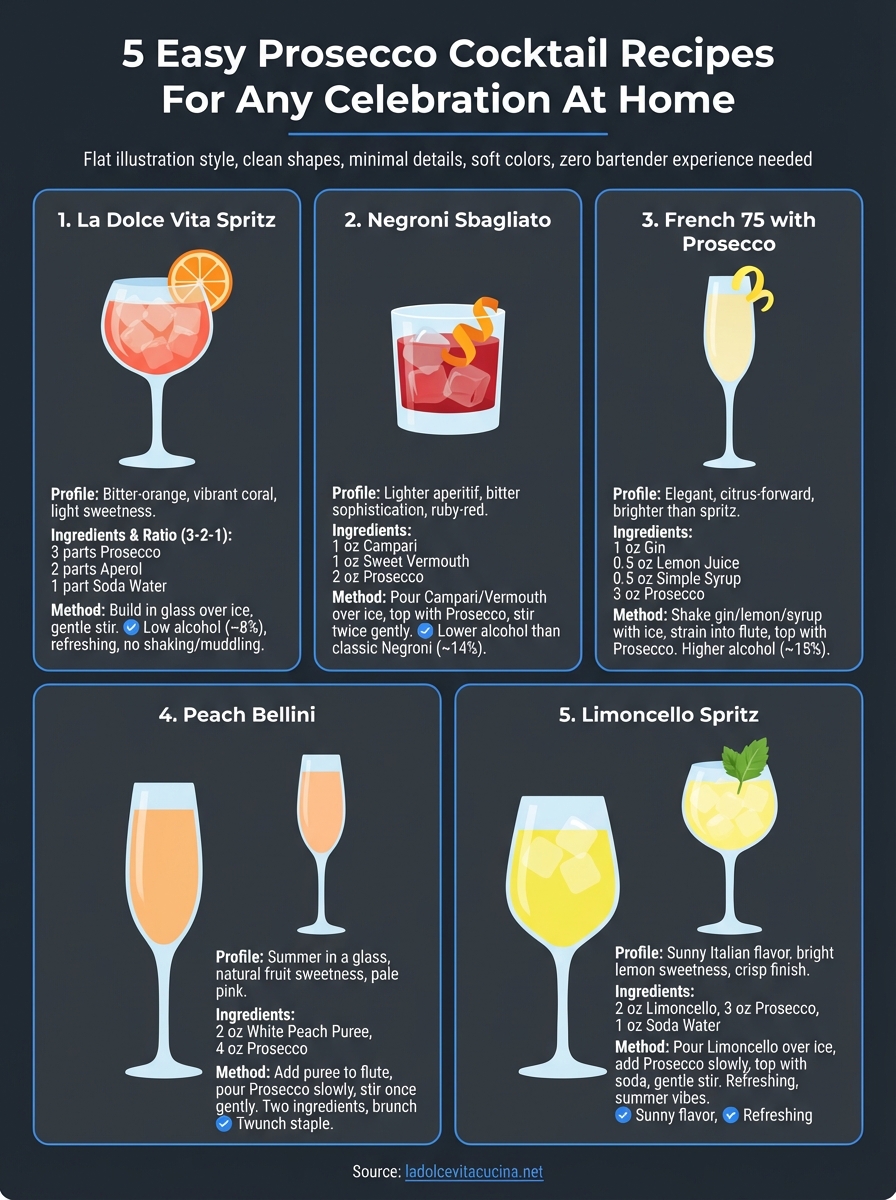 prosecco cocktail recipes infographic