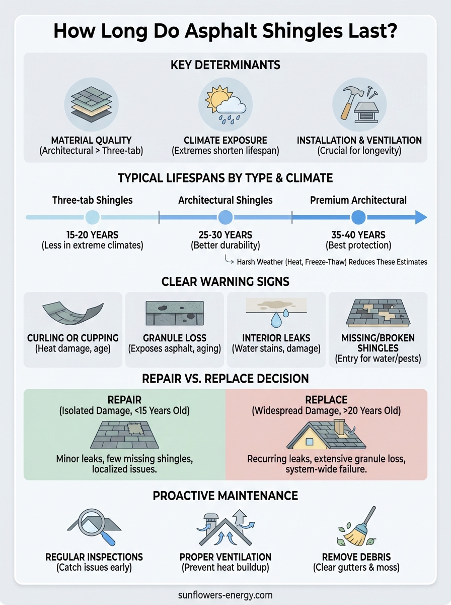 how long do asphalt shingles last infographic