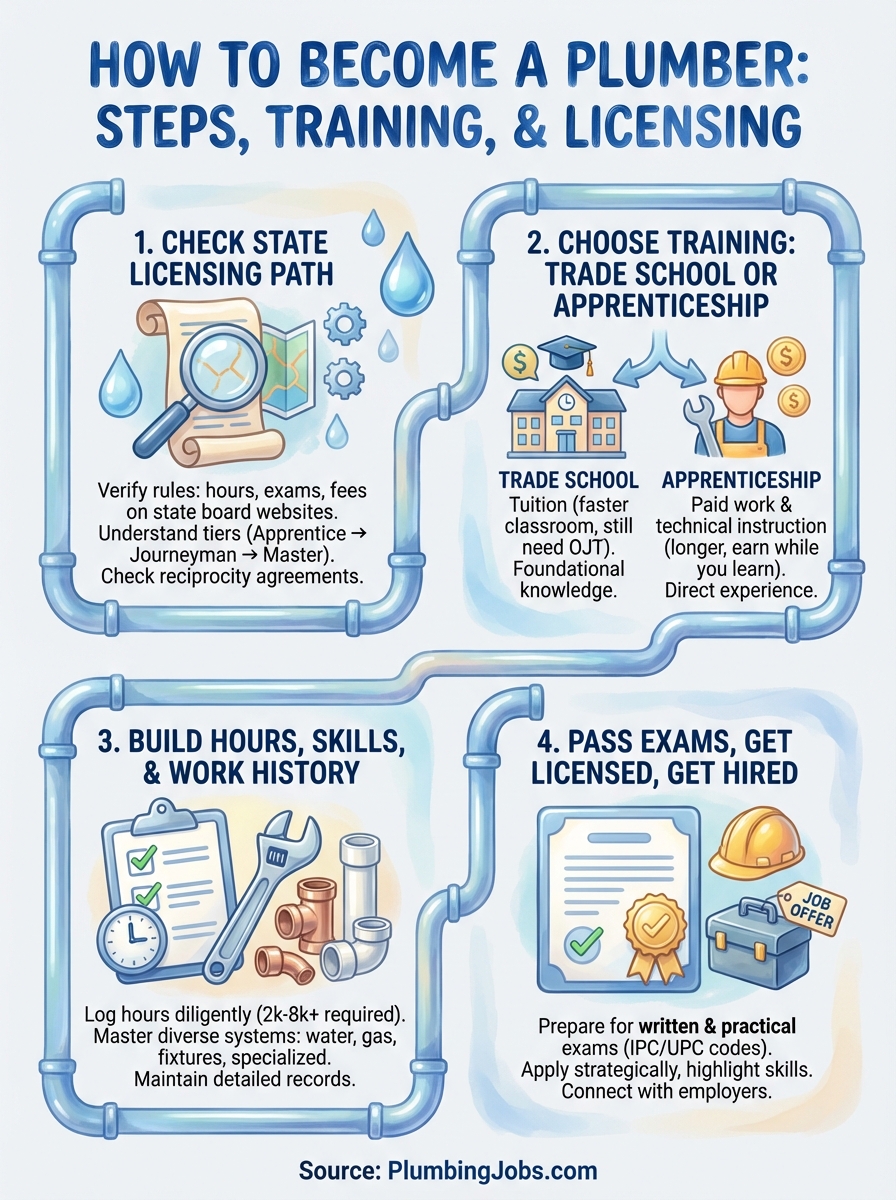 how to become a plumber infographic