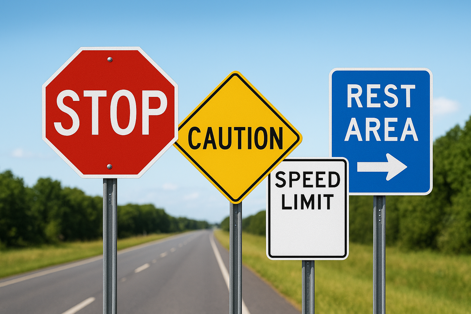 Common traffic sign colors and what they signal