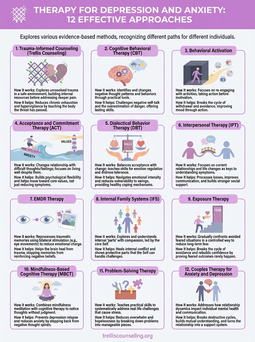 therapy for depression and anxiety infographic