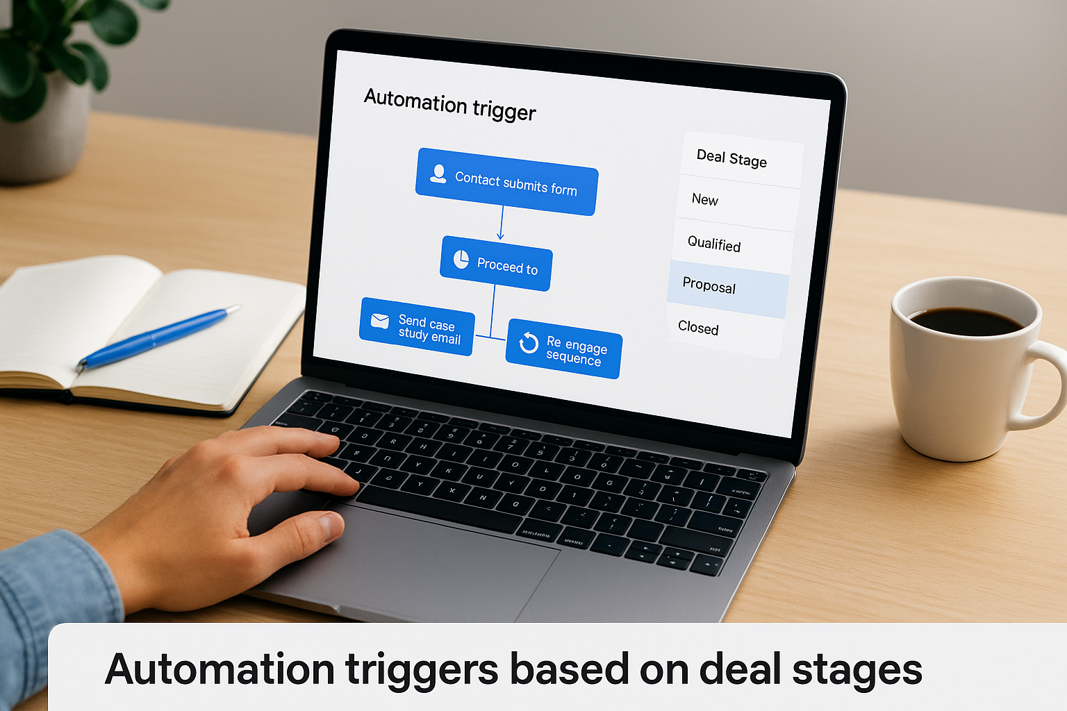 Automation triggers based on deal stages
