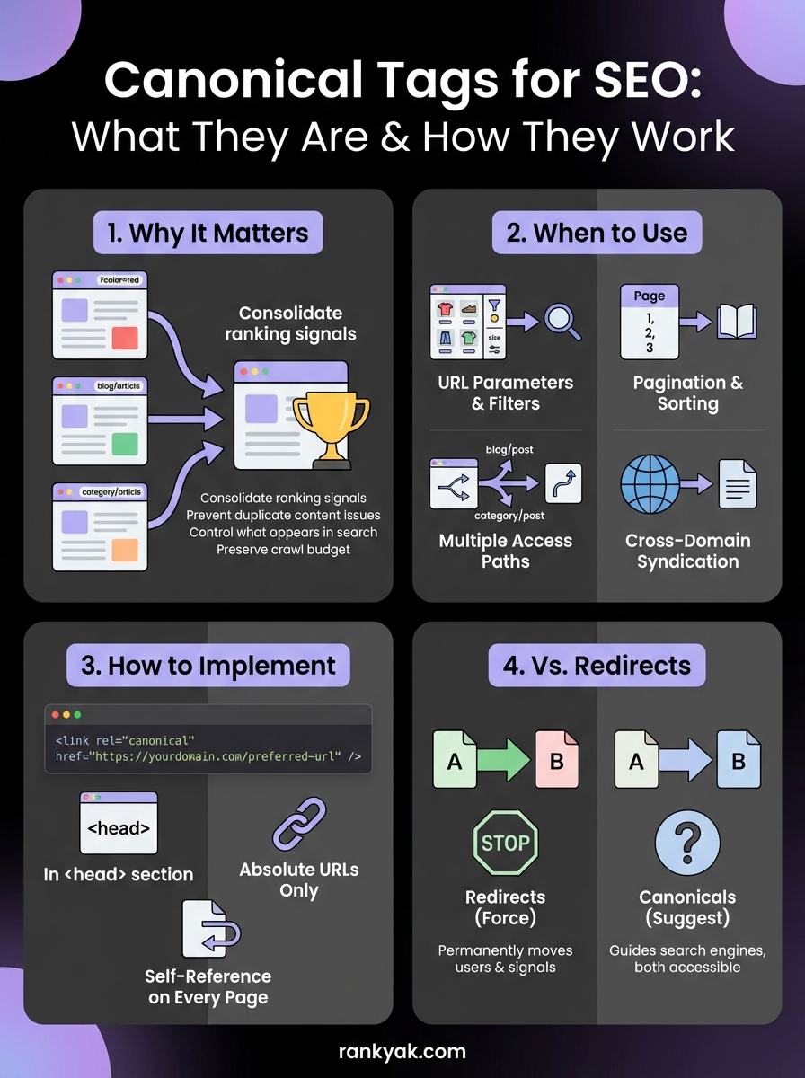 canonical tags for seo infographic
