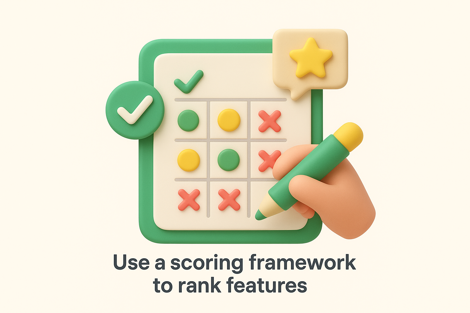 Use a scoring framework to rank features