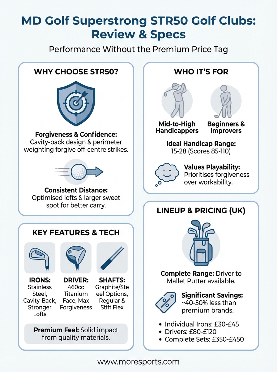 md golf superstrong str50 golf clubs infographic