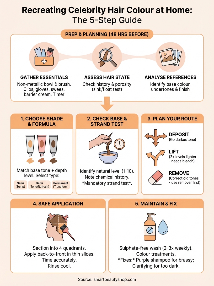 how to recreate [celebrity]’s hair colour shade infographic