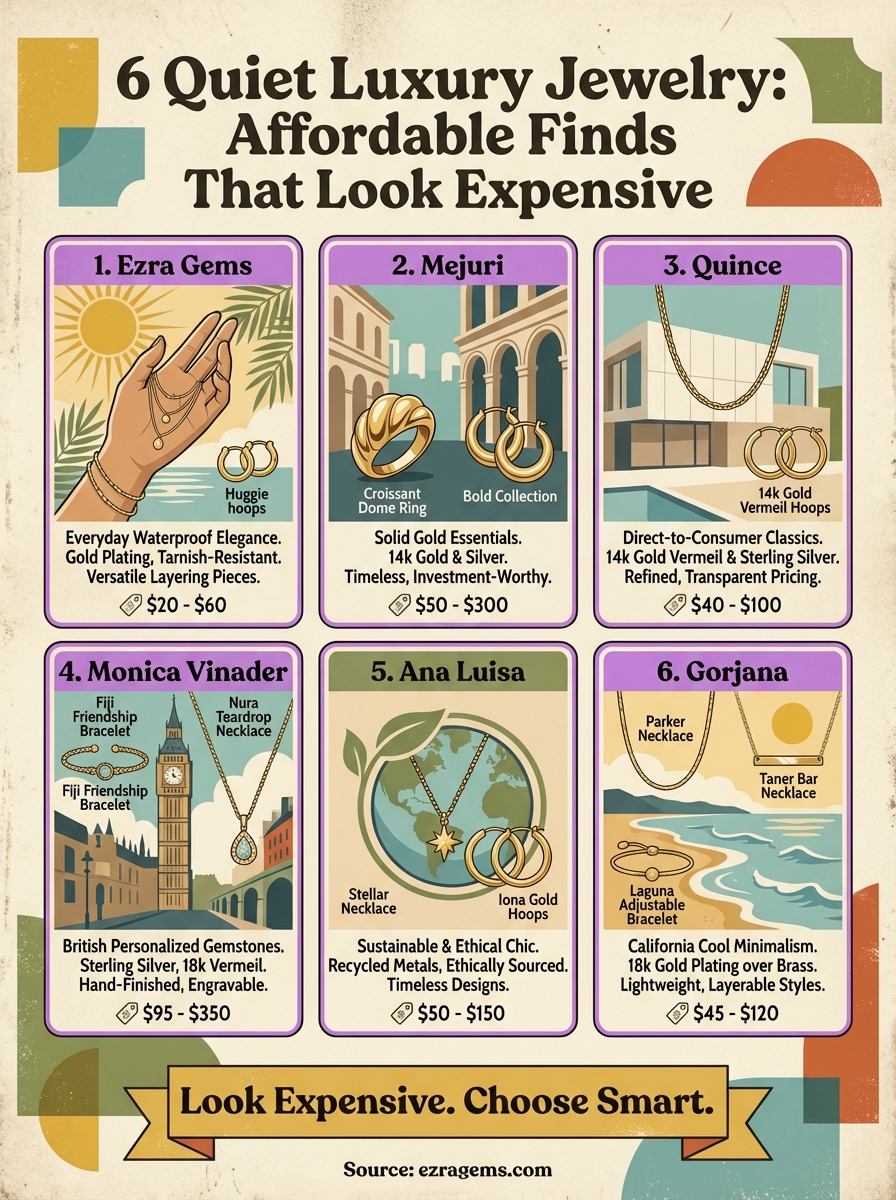 quiet luxury jewelry affordable infographic
