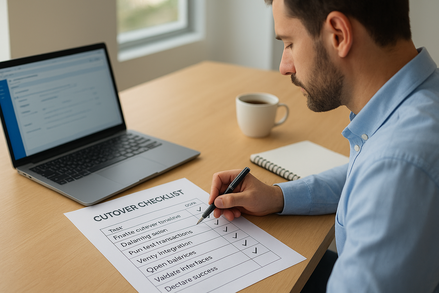 Execute cutover with a detailed checklist