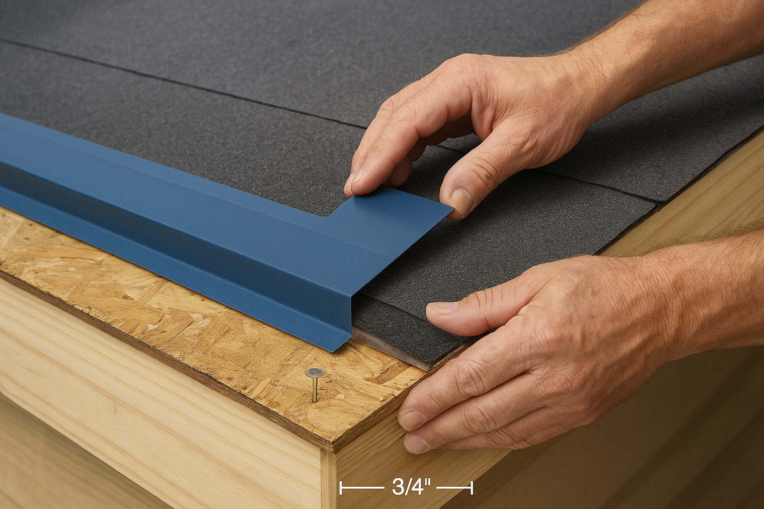 Install drip edge along eaves and rakes first