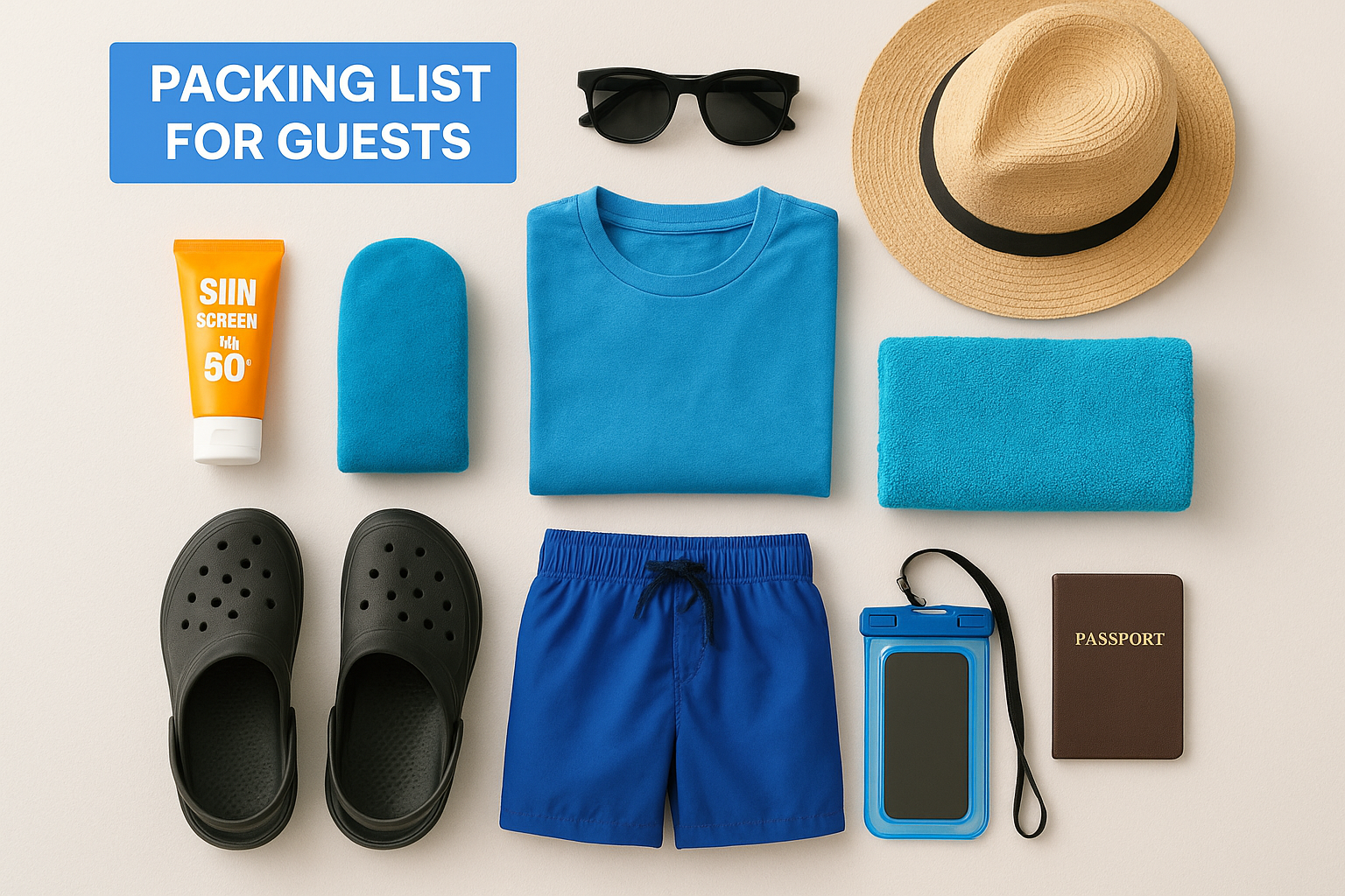 Personal packing list for guests