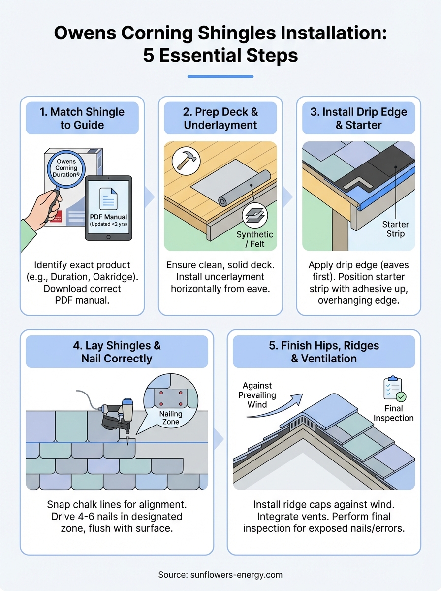 owens corning shingles installation instructions infographic