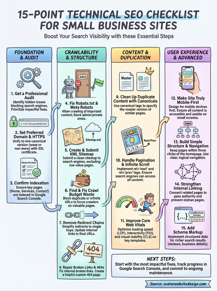 technical seo checklist infographic