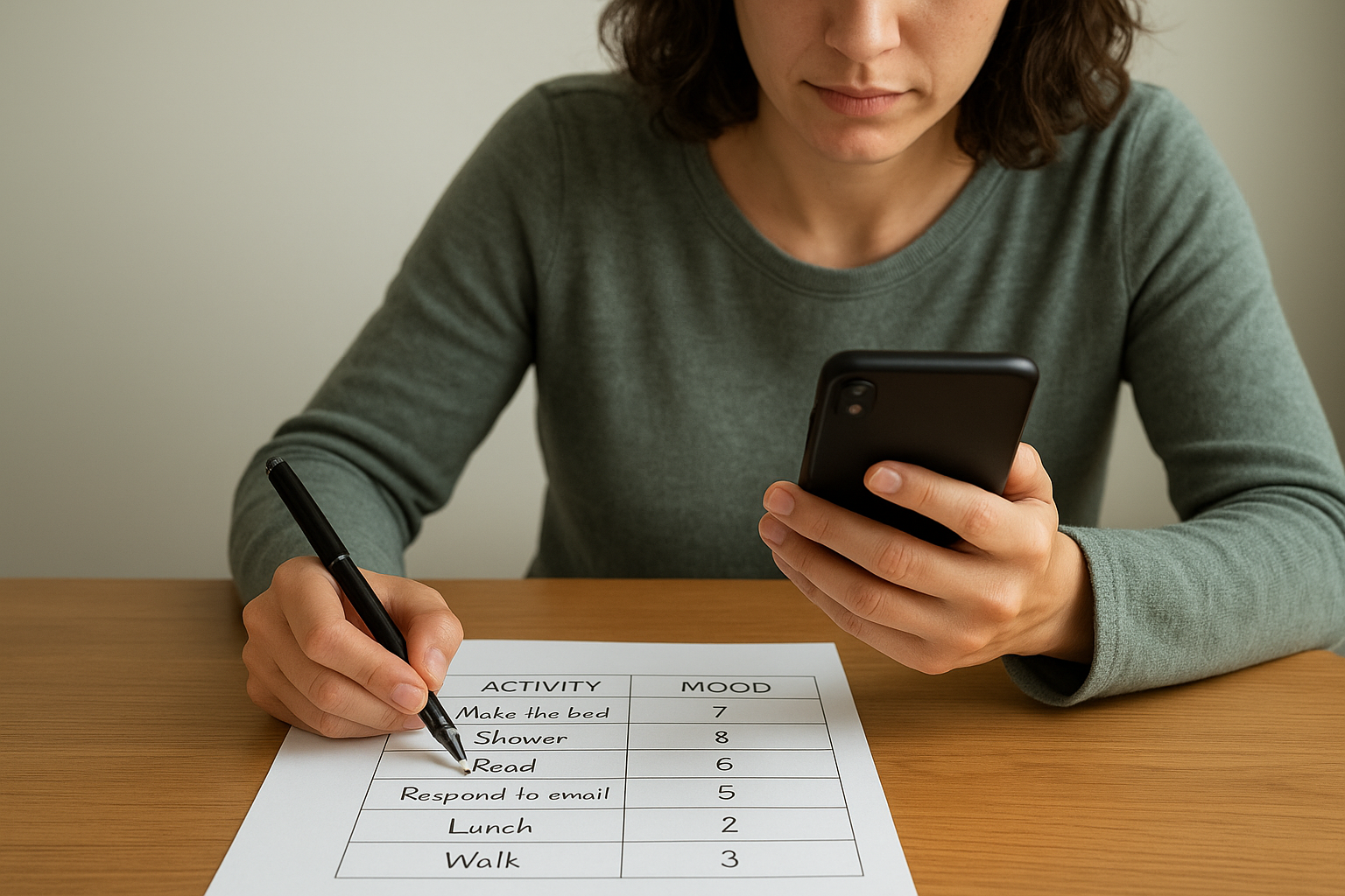 Track your current activity and mood patterns