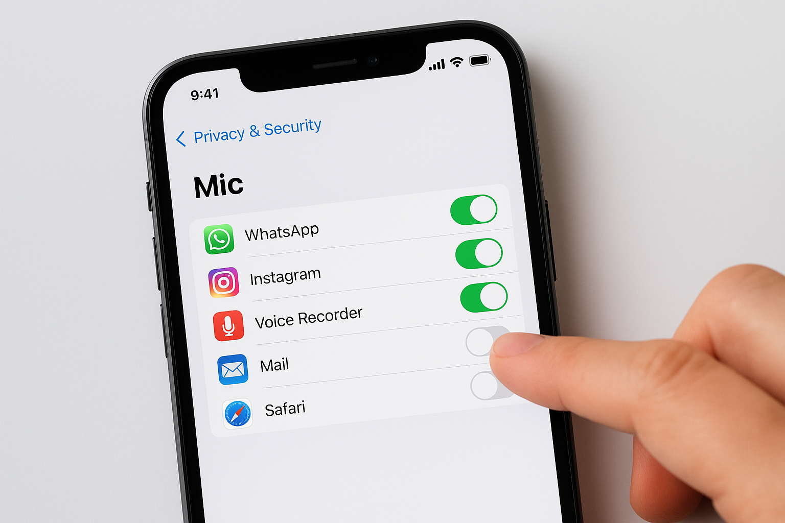Check app permissions on iPhone
