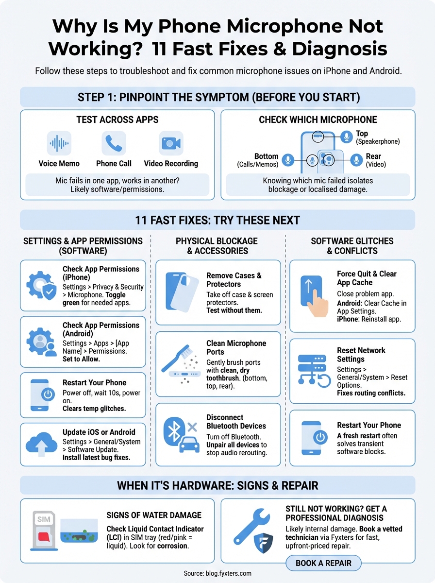 why is my phone microphone not working infographic