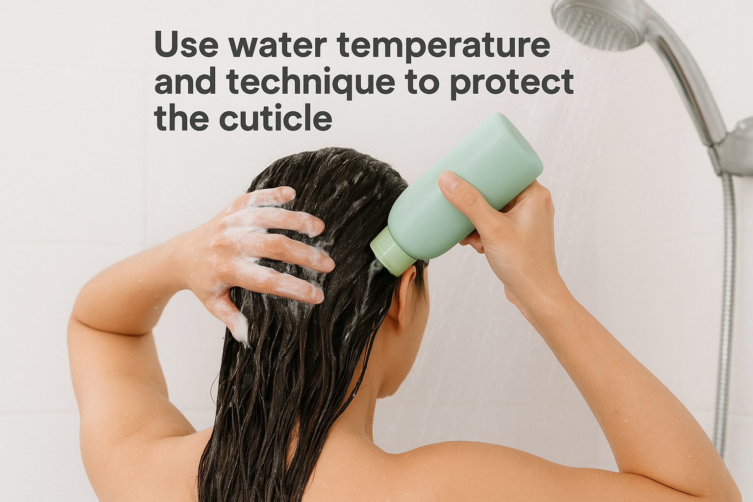 Use water temperature and technique to protect the cuticle