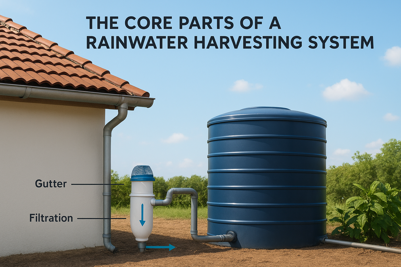 The core parts of a rainwater harvesting system