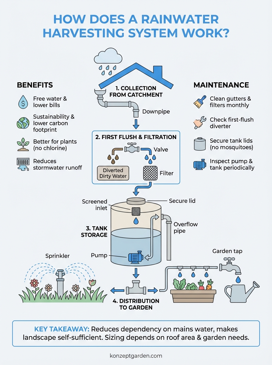 how does a rainwater harvesting system work infographic