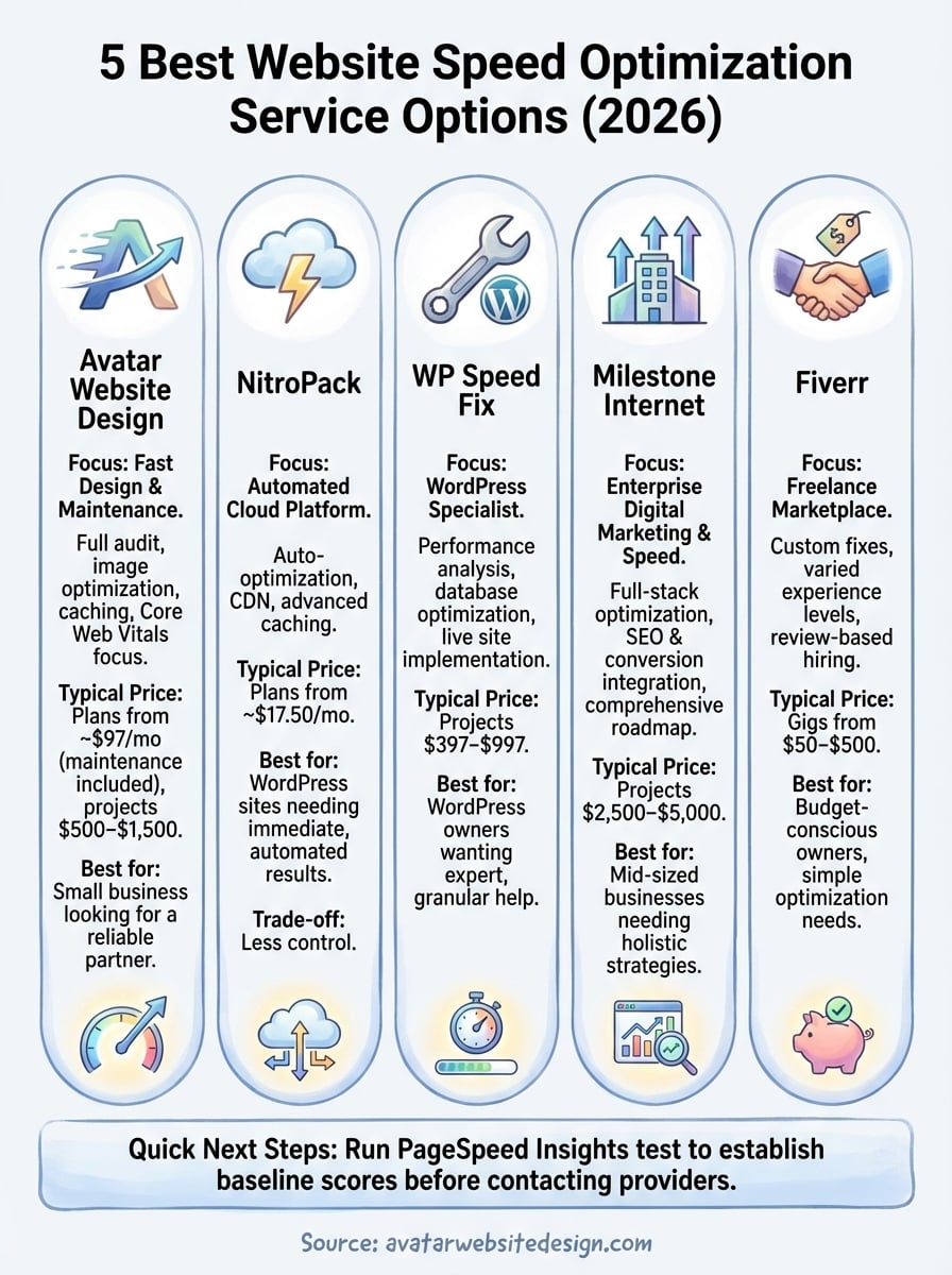 website speed optimization service infographic